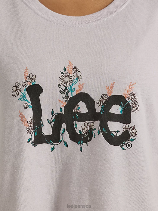 Lee Women Floral Boyfriend Crop Graphic Tee Misty Lilac Heather Clothing 480T358 - Image 3