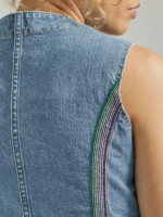 Lee Women Freeway of Love Rainbow Denim Vest Blue Clothing 480T412 - Image 4