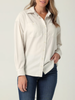 Lee Women Frontier Button Down Shirt Ecru Clothing 480T397