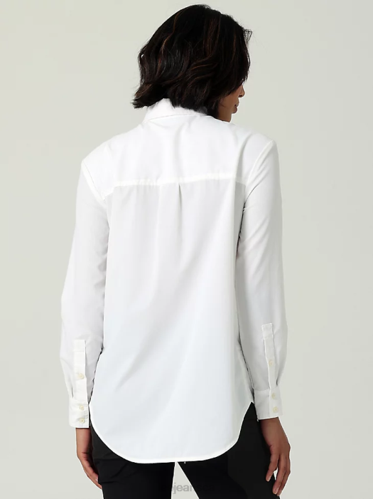 Lee Women H.D. One Pocket Button Down Shirt Bright White Clothing 480T394 - Image 2