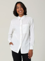 Lee Women H.D. One Pocket Button Down Shirt Bright White Clothing 480T394