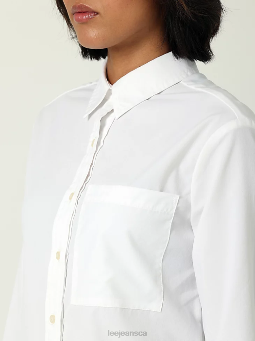 Lee Women H.D. One Pocket Button Down Shirt Bright White Clothing 480T394 - Image 4