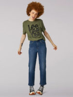 Lee Women Heritage High Rise Relaxed Fit Crop Jean Indigo Eyes Clothing 480T452