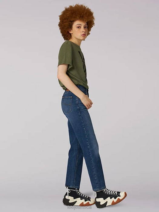 Lee Women Heritage High Rise Relaxed Fit Crop Jean Indigo Eyes Clothing 480T452 - Image 3