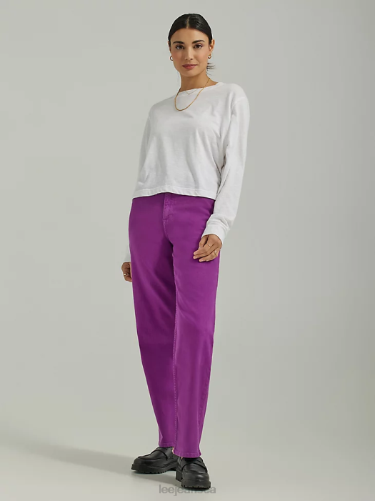 Lee Women High Rise Wide Leg Colored Ankle Jean Disco Purple Clothing 480T164 - Image 5