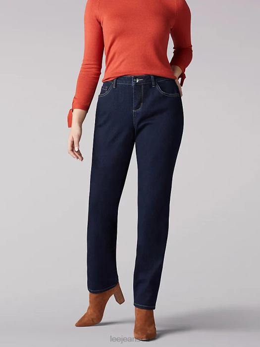 Lee Women Instantly Slims Relaxed Fit Straight Leg Jean Classic Fit (Petite) Hertiage Clothing 480T36 - Image 1