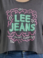 Lee Women Jeans Boyfriend Crop Graphic Tee (Plus) Charcoal Heather Clothing 480T381 - Image 3