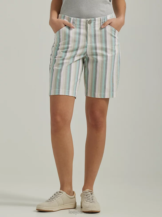 Lee Women Legendary Regular Fit Bermuda Fort Green Stripe Clothing 480T300 - Image 1