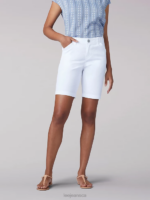 Lee Women Legendary Regular Fit Chino Bermuda White Clothing 480T299
