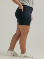 Lee Women Legendary Rolled Short (Plus) Black Clothing 480T287 - Image 3