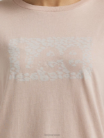Lee Women Leopard Logo Tee Peach Whip Clothing 480T383 - Image 3