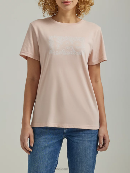 Lee Women Leopard Logo Tee Peach Whip Clothing 480T383