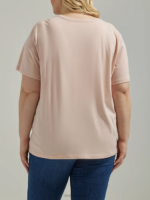 Lee Women Leopard Logo Tee (Plus) Peach Whip Clothing 480T390 - Image 2