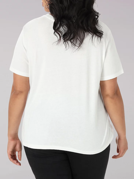 Lee Women Logo Tee - Plus Bright White/Emperor Navy Clothing 480T393 - Image 2