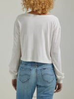 Lee Women Moon Hands Boyfriend Crop Long Sleeve Graphic Tee Marshmallow Clothing 480T384 - Image 2