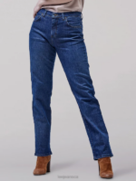 Lee Women Original Relaxed Fit Straight Leg Jeans Premium Rinse Clothing 480T16