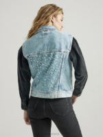 Lee Women Pearl Denim Vest Photo Sensitive Clothing 480T411 - Image 2