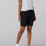 Lee Women Regular Fit Chino Bermuda (Petite) Black Clothing 480T317