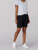 Lee Women Regular Fit Chino Bermuda (Petite) Black Clothing 480T317