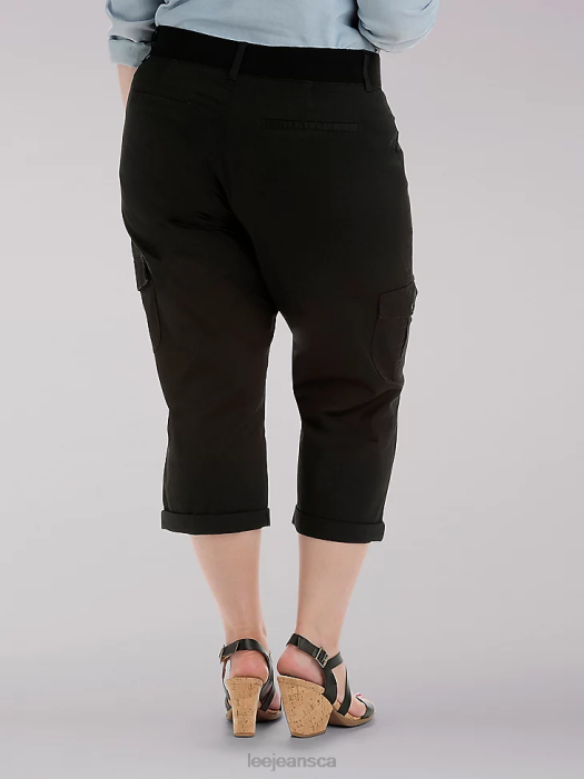 Lee Women Relaxed Fit Austyn Cargo Capri (Plus) Black Clothing 480T467 - Image 2