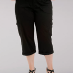 Lee Women Relaxed Fit Austyn Cargo Capri (Plus) Black Clothing 480T467