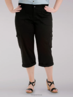 Lee Women Relaxed Fit Austyn Cargo Capri (Plus) Black Clothing 480T467