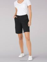 Lee Women Relaxed Fit Avey Knitwaist Cargo Bermuda Black Clothing 480T290
