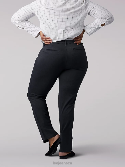 Lee Women Relaxed Fit Straight Leg Pant (All Day Pant) (Plus) Charcoal Heather Clothing 480T223 - Image 2