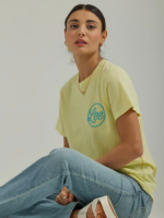 Lee Women Script Graphic Tee Brimstone Heather Clothing 480T371 - Image 3