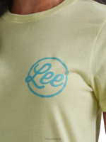 Lee Women Script Graphic Tee Brimstone Heather Clothing 480T371 - Image 4
