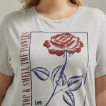 Lee Women Smell the Flowers Graphic Tee (Plus) Lunar Rock Clothing 480T368