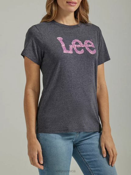 Lee Women Snakeskin Twitch Graphic Tee Caviar Heather Clothing 480T387