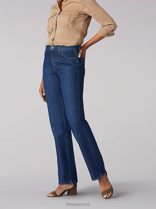 Lee Women Stretch Relaxed Fit Straight Leg Jean Meridian Clothing 480T54 - Image 1