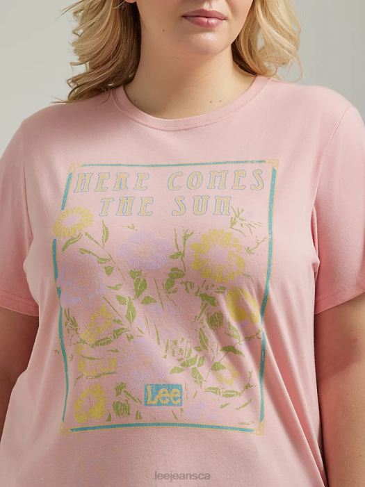 Lee Women Sun Flower Graphic Tee (Plus) Pink Icing Clothing 480T367 - Image 3