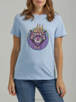 Lee Women Tiger Graphic Tee Shasta Blue Heather Clothing 480T340