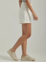 Lee Women Ultra Lux Cuffed A-line Short Ecru Clothing 480T328 - Image 2