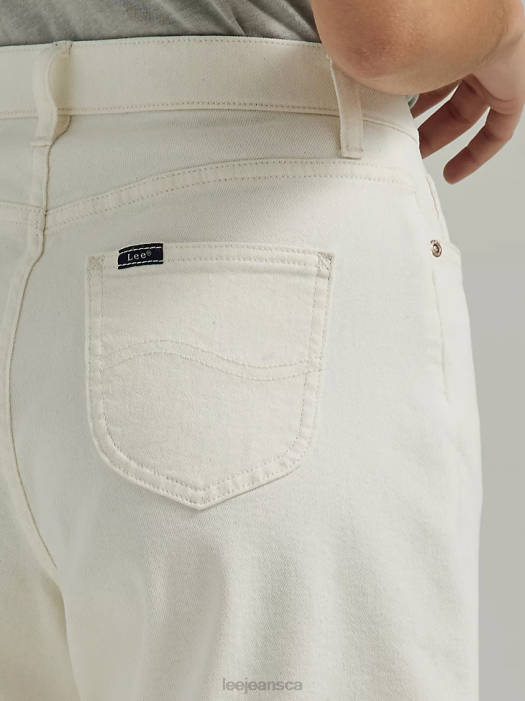 Lee Women Ultra Lux Cuffed A-line Short Ecru Clothing 480T328 - Image 4