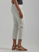 Lee Women Ultra Lux Seamed Crop Pant Ecru Clothing 480T175 - Image 3