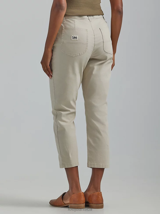 Lee Women Ultra Lux Seamed Crop Pant Pioneer Beige Clothing 480T179 - Image 2