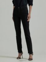 Lee Women Ultra Lux with Flex Motion Regular Fit Straight Leg Jean Black Clothing 480T70