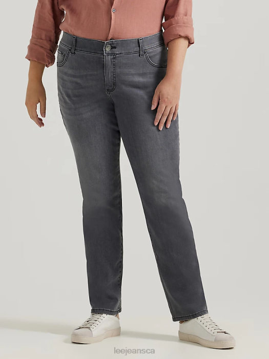 Lee Women Ultra Lux with Flex Motion Regular Fit Straight Leg Jean (Plus) Charcoal Grey Clothing 480T75 - Image 1
