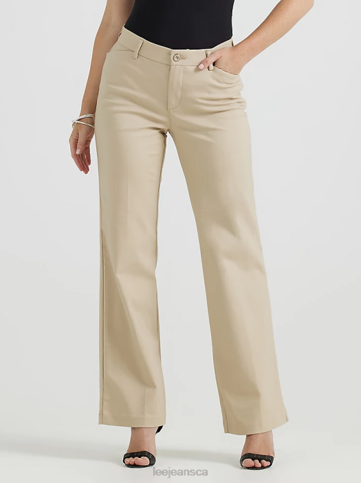 Lee Women Ultra Lux with Flex Motion Regular Fit Trouser Pant Bunglow Khaki Clothing 480T181 - Image 1