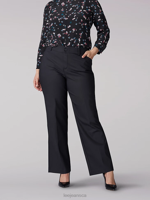 Lee Women Ultra Lux with Flex Motion Regular Fit Trouser Pant (Plus) Black Clothing 480T214 - Image 1