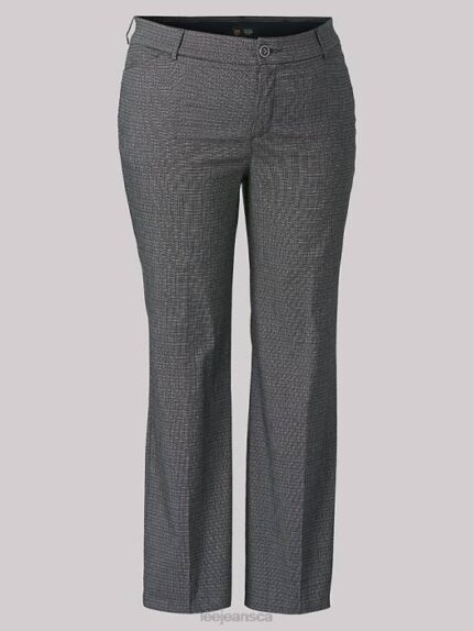 Lee Women Ultra Lux with Flex Motion Regular Fit Trouser Pant (Plus) Black/White Plaid Clothing 480T215