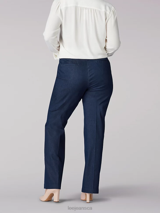 Lee Women Ultra Lux with Flex Motion Regular Fit Trouser Pant (Plus) Indigo Rinse Clothing 480T213 - Image 2