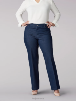 Lee Women Ultra Lux with Flex Motion Regular Fit Trouser Pant (Plus) Indigo Rinse Clothing 480T213 - Image 4