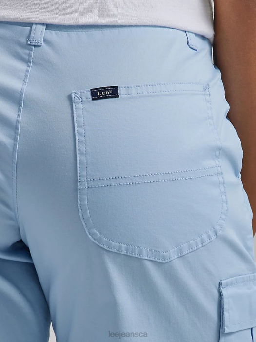 Lee Women Ultra Lux with Flex-to-Go Relaxed Cargo Bermuda Blue Sky Clothing 480T255 - Image 5