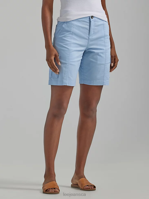 Lee Women Ultra Lux with Flex-to-Go Relaxed Cargo Bermuda Blue Sky Clothing 480T255 - Image 1