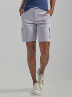 Lee Women Ultra Lux with Flex-to-Go Relaxed Cargo Bermuda (Petite) Deep Fog Clothing 480T262