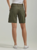 Lee Women Ultra Lux with Flex-to-Go Relaxed Cargo Bermuda (Petite) Frontier Olive Clothing 480T263 - Image 2